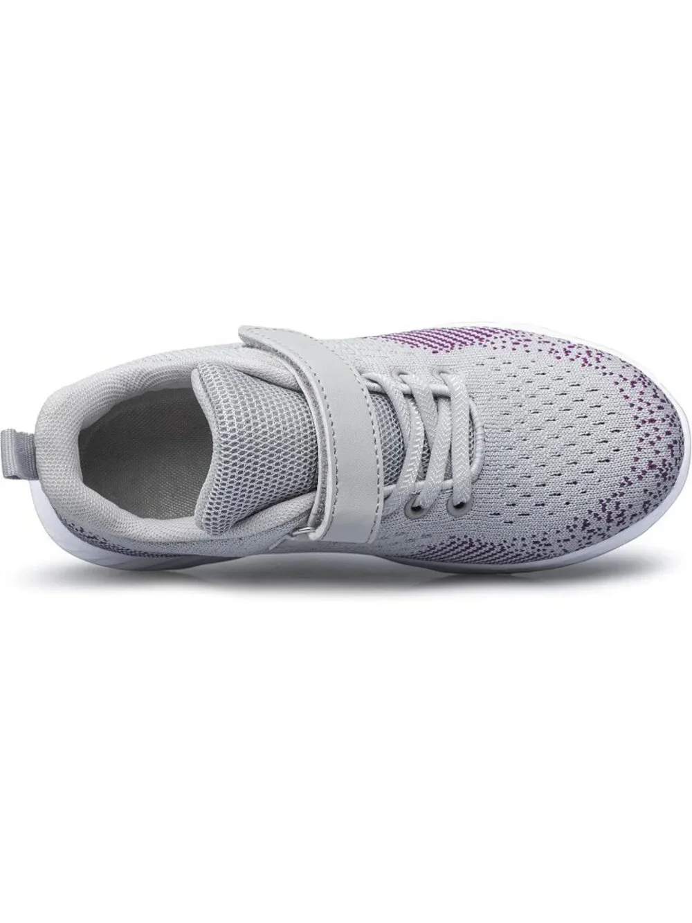 Kids Grey Purple Mesh Shoes Toddler Boys Girls Running Sports Strap Sneakers